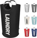 DOKEHOM 90L Large Laundry Basket Bag, Collapsible Tall Hamper, Black by DOKEHOM
