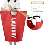 Maxsilan 90L Large Laundry Basket Bag, Collapsible Tall Hamper, Red - Image 5