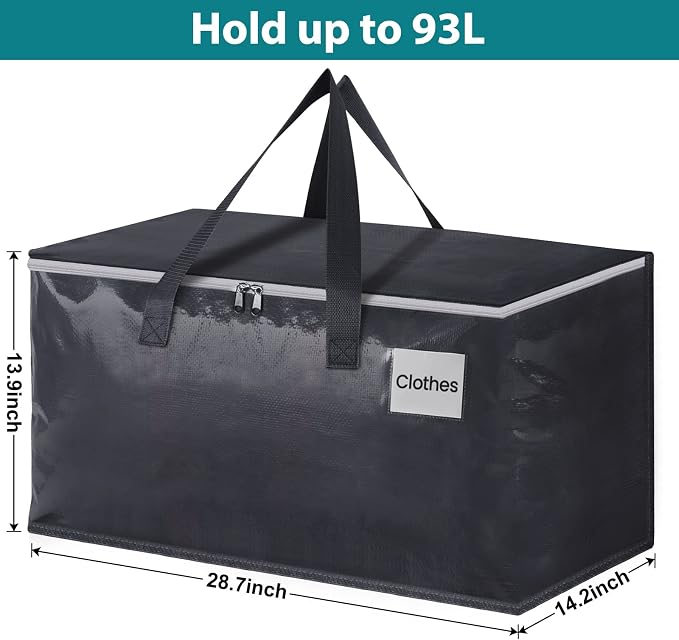 Fabspace Heavy Duty Moving Bags, 125L Collapsible Storage Totes, 6-Pack - Image 2