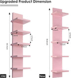 Homaterial 5 Tier Floating Wall Shelf, Pink - Image 3