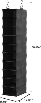 ClosetMaid 10-Shelf Fabric Hanging Shoe Storage Organizer for Closet, Charcoal Black - Image 7