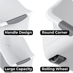 2 Pack Tall Under Sink Organizer with Wheels, Roll Out Plastic Organizer Bins with Handle for Kitchen, Bathroom and Pantry, Multi-purpose Freezer Organization, Kitchen Organizers and Storage - Image 3