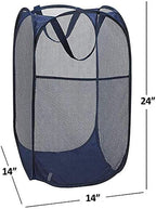 Pop up Laundry Hamper, Foldable Mesh Clothes Hamper for Kids Room, College Dorm or Travel, Collapsible Laundry Basket for Storage, Blue - Image 2