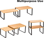 NEX Bamboo Cabinet Organizer Shelf, Kitchen Counter Shelves Set of 4 - Image 5
