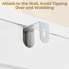 Yaheetech Slim Over the Toilet Storage Cabinet, Frosted Glass Doors, White - Image 8