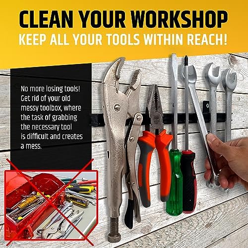 12" Heavy-Duty Magnetic Tool Holders (4 Pack - 48" Total) - Extremely Powerful Magnetic Pull Force to Hold Heavy Tools (Upgraded Version) - Professional Tool Bars/Strips Organizer - Image 6