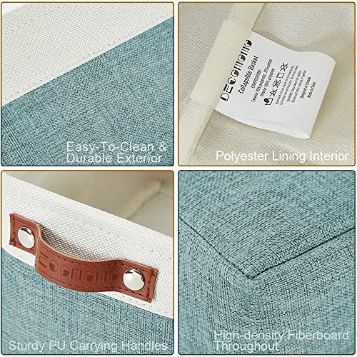 DECOMOMO Small Storage Basket, Closet Storage Bins, Baskets for Organizing Shelves (Teal & White, Small - 6 Pack) - Image 6
