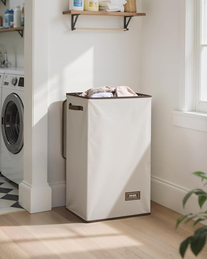 SOLEDI 90L Laundry Hamper with Lid, Large Collapsible Laundry Basket - Image 2
