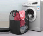 2 pop-up Laundry Hampers，Foldable mesh Laundry Baskets (Each with 2 Reinforced Handles), Blue …… - Image 2