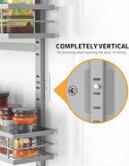 Moforoco Grey 9-Tier Over The Door Pantry Organizer, Pantry Organization and Storage, Black Hanging Basket Wall Spice Rack Seasoning Shelves - Image 5