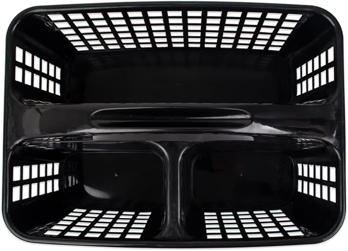Portable Shower Caddy Basket Plastic Storage Basket with Compartments Black - Image 8