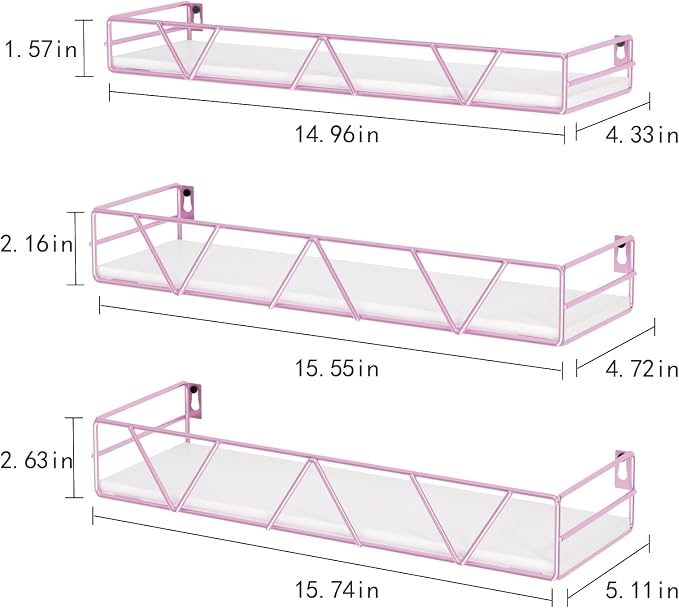 Floating Shelves Set of 3, Wood Wall Shelf, Farmhouse Shelf for Bedroom - Image 3