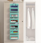 Simple Houseware 6 Clear Pocket Over Door Hanging Organizer, Turquoise - Image 4