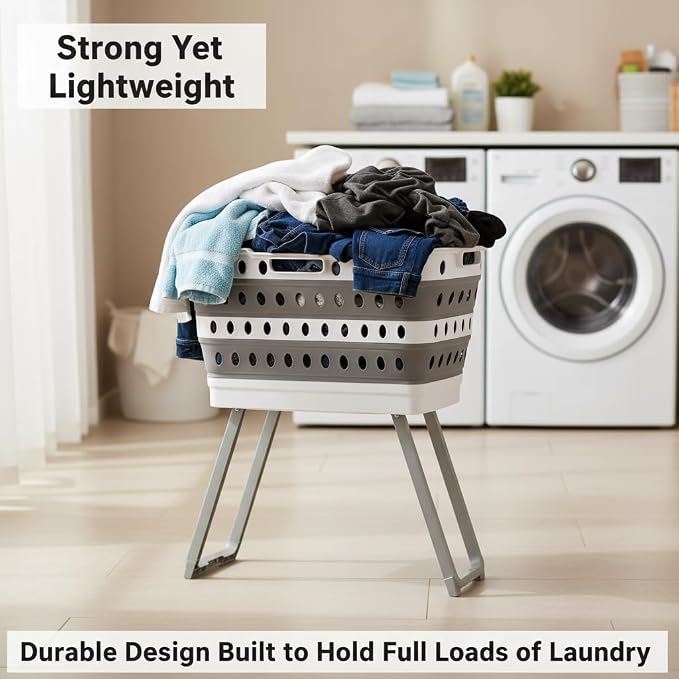 Spark Innovators No Bend Basket, Collapsible Laundry Basket with Legs - Image 8
