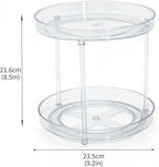 Lazy Susan 2-Tier Medicine Cabinet Organizer, Clear Plastic Spinning Spice Organization for Cabinet, Rotatable Makeup Organizer Countertop for Bathroom Vanity, Kitchen Pantry & Small Spaces Storage - Image 7