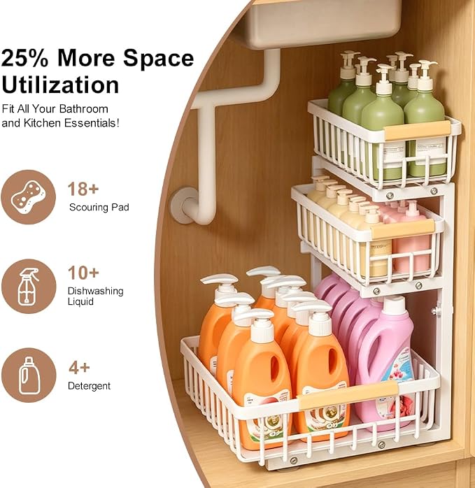 Under Sink Organizer, 3-Tier Storage - Image 5