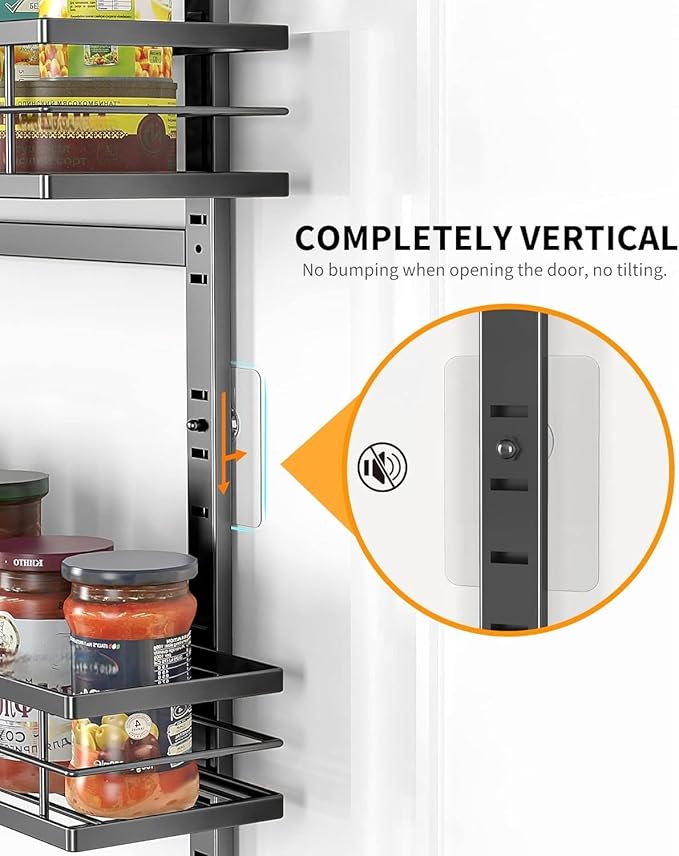 Moforoco 6-Tier Over The Door Pantry Organizer, Pantry Organization and Storage, Black Hanging Basket Cabinet Door Wall Spice Rack Shelves, Home & Kitchen Laundry Room Bathroom Essentials accessories - Image 4