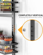 Moforoco 6-Tier Over The Door Pantry Organizer, Pantry Organization and Storage, Black Hanging Basket Cabinet Door Wall Spice Rack Shelves, Home & Kitchen Laundry Room Bathroom Essentials accessories - Image 4