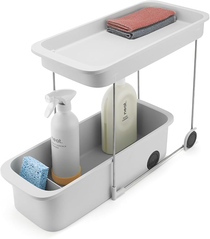 Joseph Joseph CupboardStore 2-Tier Easy-Access Wheeled Storage Caddy – Under-Sink Kitchen Organizer, Made from Recycled Plastic by Unknown