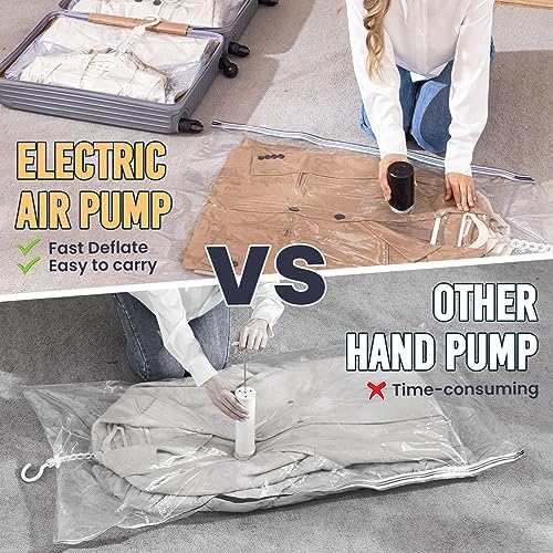 TAILI Hanging Vacuum Storage Bags Clothes, Coats, Jackets,6 Short with Pump - Image 2