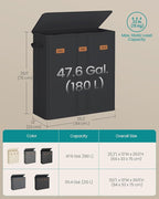 SONGMICS 160L Laundry Hamper, 4-Compartment Laundry Sorter with Lid - Image 6