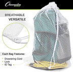 Champion Sports Mesh Equipment Bag – Heavy-Duty Nylon Drawstring Bag with Lock & ID Tag, Breathable Storage Sack for Balls, Swim Gear, Laundry & Toys, Multiple Sizes & Colors - Image 3