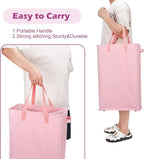Odonata Slim Laundry Hamper Handles Collapsible Laundry Basket Thin Dirty Clothes Basket Narrow Laundry Bag Foldable Dirty Hamper 45L (Pink) - Image 4