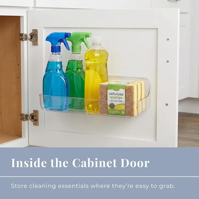 Long Adhesive Wall Organizer Shelf, No-Drill, Clear - Image 4