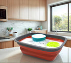 SAMMART 9.2L (2.37Gallon) Collapsible Tub - Portable Outdoor Picnic Basket/Crater - Foldable Shopping Bag - Space Saving Storage Container (M, Terracotta) by SAMMART