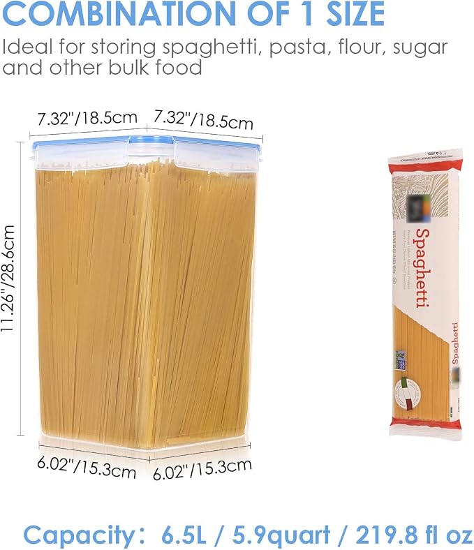 Vtopmart 6.5L Flour Sugar Storage Containers, 4 PCS, Blue - Image 2