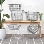 DII Metal Wire Utility Storage Bin, Large, 11x11x11", White - Image 6