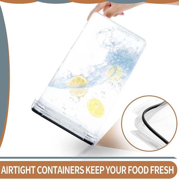 4pcs Large Tall Airtight Food Storage Containers with Lids - 6.5L / 5.9qt - Image 4