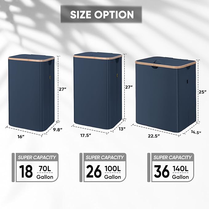 BALEINE 70L Laundry Hamper with Lid, Large Laundry Basket Bin - Image 4