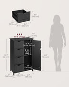 VASAGLE Floor Storage Cabinet, Farmhouse, 4 Drawers and 1 Door,32.3" H - Image 3