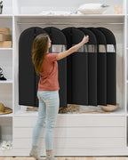 Garment Bags for Hanging Clothes 120 packs Washable Black Suit Bags for Closet Storage and Travel with Clear Window (43 inches) - Image 7