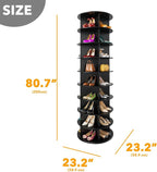 SpaceAid 9 Tier Rotating Shoe Rack Tower, Spinning Shoe Display Lazy Susan, Revolving 360 Shoe Rack Storage Round Carousel, Vertical Handbag Rotate Shoes Closet Organization (9-Tier Black) - Image 2