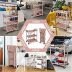 Olympia Tools 89-350 Pack-N-Roll Folding Collapsible Service Cart, 150LB Capacity, Rose - Image 2