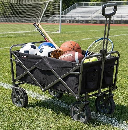 Mac Sports Collapsible Folding Outdoor Utility Wagon, Black - Image 4
