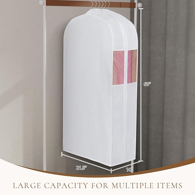 Univivi 60 Inch Cotton Garment Bag for Fur Coat 4 Pack, White - Image 6