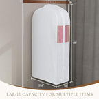 Univivi 60 Inch Cotton Garment Bags for Hanging Clothes 2 Pack, White - Image 6