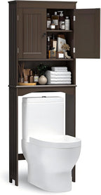Bealife Over The Toilet Storage Cabinet with Open Shelf - Espresso - Image 9