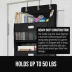 GORILLA GRIP Over The Door Organizer Storage, 5 Deep Hanging Shelves, Holds 50lbs, Closet Organizers Shelf for Bedroom, Shoes, Bathroom, Nursery, Dorm Essentials, 3 Metal Hooks, 58x15 Inches, Black - Image 3