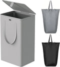 WOWLIVE 100L Laundry Hamper with Lid, Tall Dirty Laundry Basket for Dorm by WOWLIVE