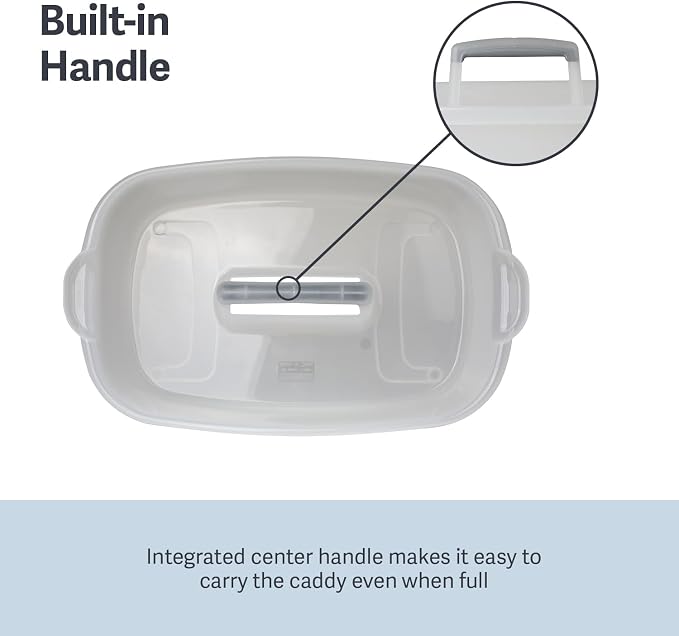 Casabella Plastic Multipurpose Cleaning Storage Caddy with Handle, 1.5-Gallon, Clear - Image 3