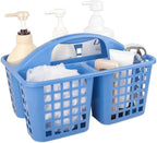 Portable Shower Caddy Basket Plastic Storage Basket with Compartments Blue by JiatuA
