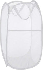 Pop up Laundry Hamper, Portable Foldable Mesh Clothes Hamper for Kids Room, College Dorm or Travel, Collapsible Laundry Basket for Storage, White by Buenod