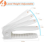 YIHATA Shoe Slots Organizer, Adjustable Shoe Stacker Storage Space Saver, Double Deck Shoe Rack Holder for Closet Organization, Thickening Quality Upgrade (16Pack, White) - Image 6