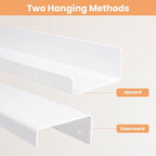 upsimples 2 Pcs 15" Acrylic Shelves for Wall Organize and Display, White - Image 5