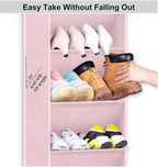 SLEEPING LAMB Over The Door Shoe Organizer for Closet with Large Deep Pockets, Narrow Shoe Rack for Door Hanging Boots Storage, Pink - Image 5