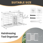 FUNKYLEE 3-in-1 Universal Hair Tool Organizer Wall Mount, White - 2 Pack - Image 5